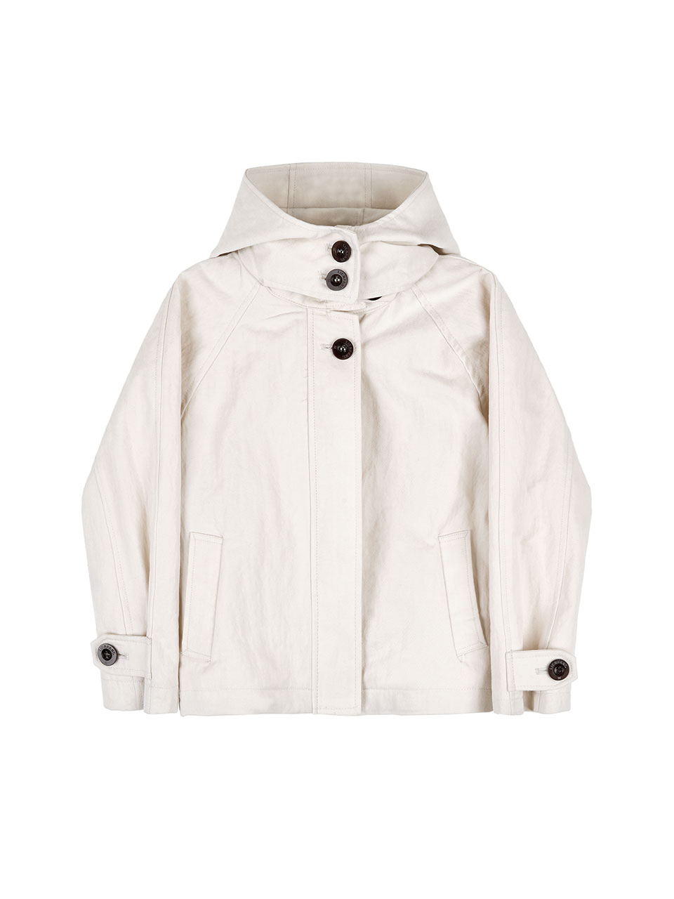 Short raincoat trench to cover up spring rain - cream